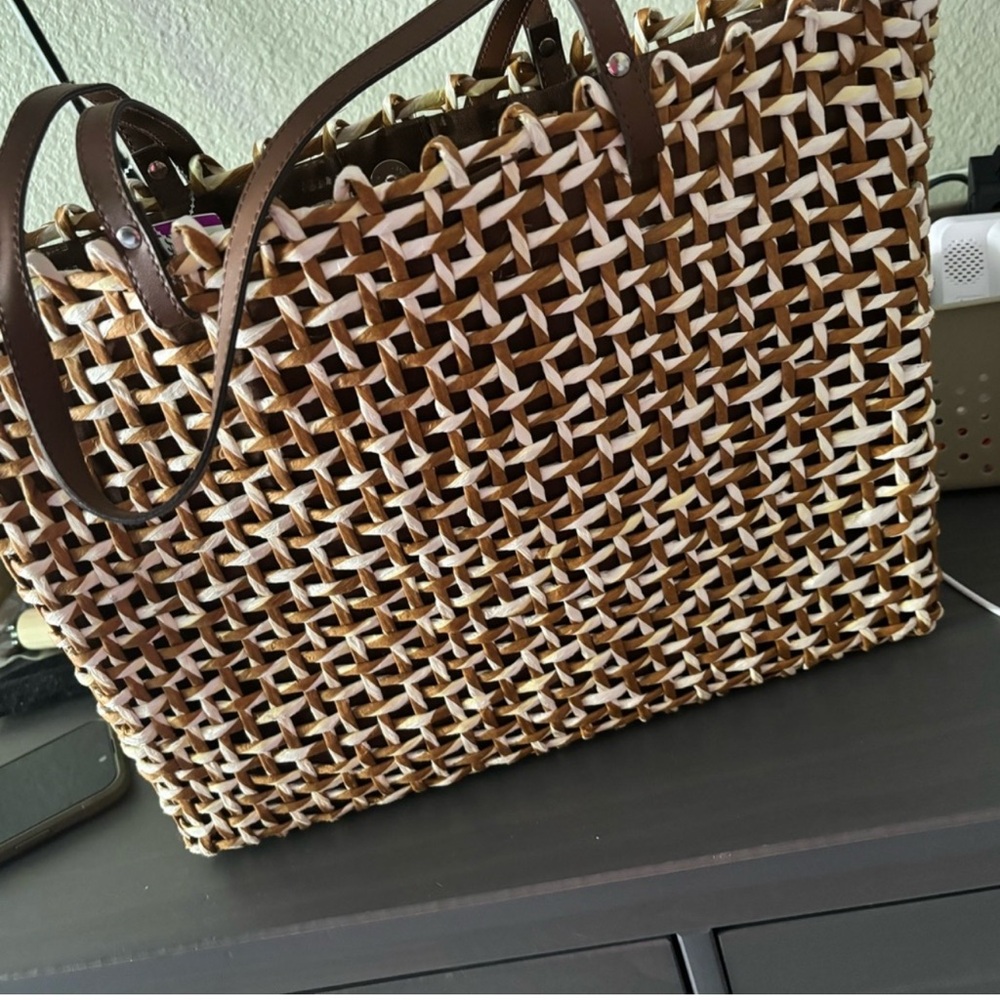 NWOT Lancôme Wicker Tote Bag